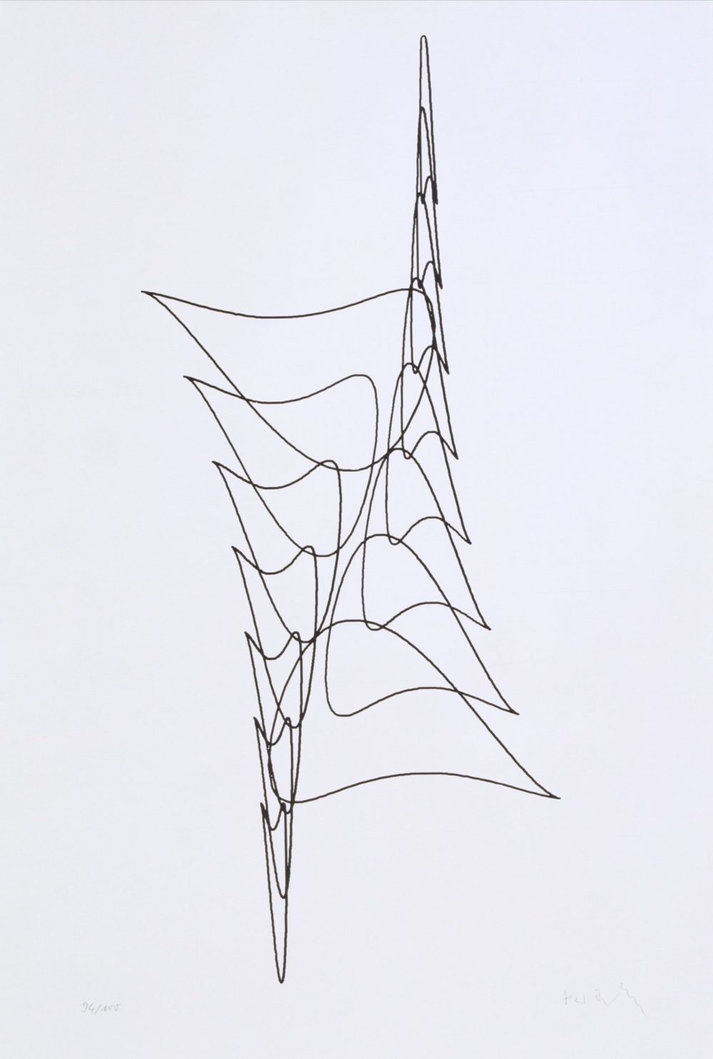 Herbert W. Franke in collaboration with Peter Henne, KAES serie, plotter drawing, ink on paper, 70 x 50 cm, 1969