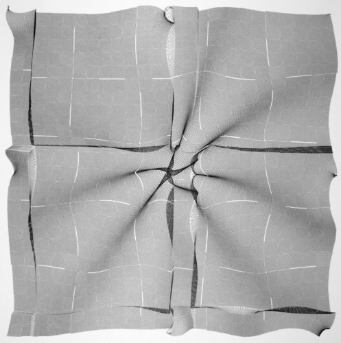 Jean-Pierre Hébert, Roughness 4, plotter drawing, ink on paper, 52 x 52 cm, 1988