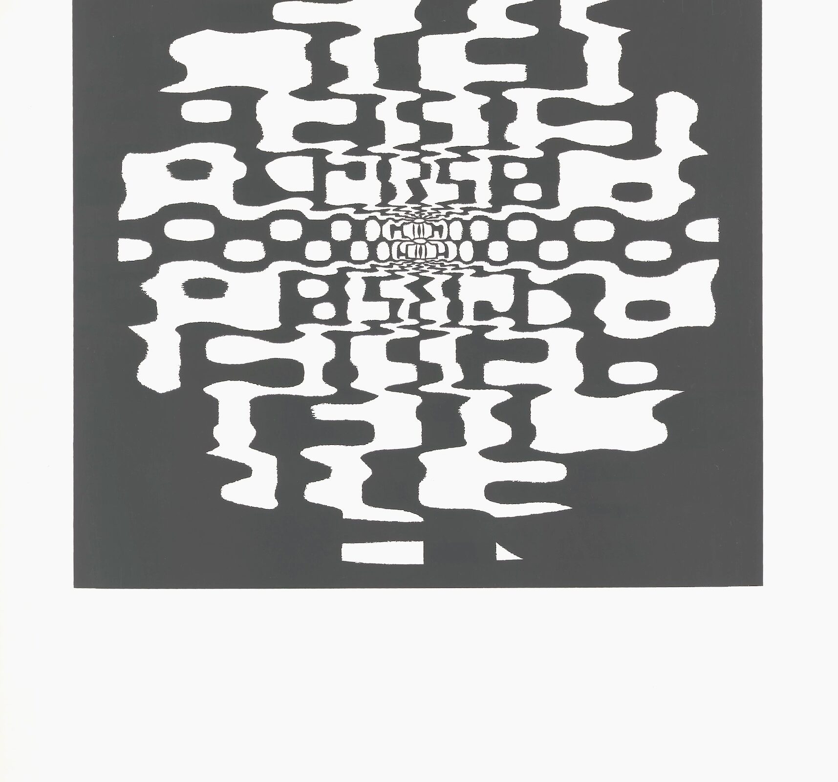 Georg Nees, Untitled, silkscreen, 70 x 100 cm (size of paper), unlimited, 1965.