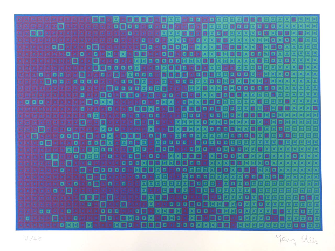 Georg Nees, Untitled, silkscreen, 38 x 50 cm (size of paper), edition of 45, 1972.