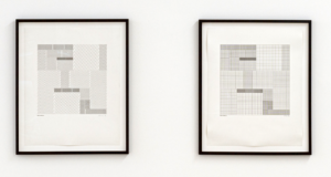 Manfred Mohr, P-102-II & P-102-I, plotter drawing, each 45 x 37 cm, 1972